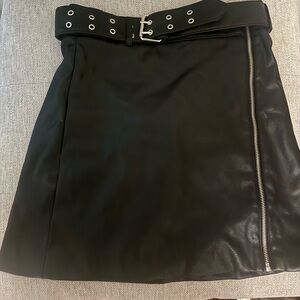Divided Pleather Skirt